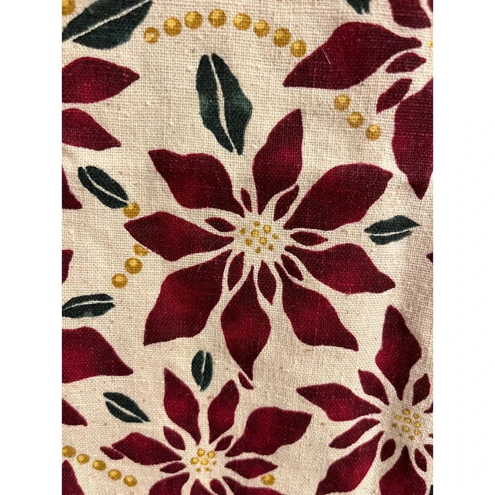 Handcrafted Poinsettia Kitchen Apron: Side Tie, XS-XL Ladies Size